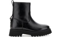 botines de piel con detalle de hebilla en la parte trasera black