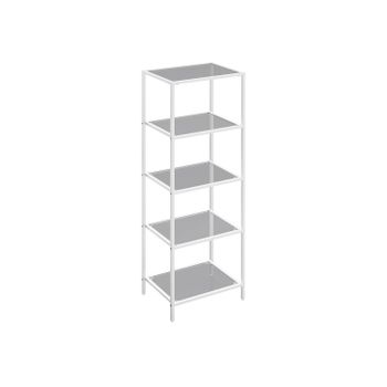 Estantería de Cristal Librería Expositor Cristal, Blanco Perla + Gris Pizarra / 5