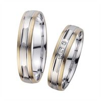 alianzas oro amarillo y blanco con diamantes ancho 45 mm