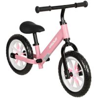 aiyaplay bicicleta de equilibrio para ninos de 2 a 5 anos con ruedas luminosas y silenciosas asiento y manillar ajustables rosa   aosom espana