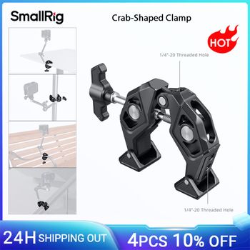 Super abrazadera en forma de cangrejo SmallRig con punta giratoria y orificios de expansión de 1/4 