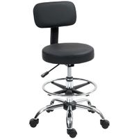 silla de oficina de piel sintetica negra 52x52x92 cm