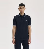 fred perry para hombre m3600 polo twin tipped marino l casual algodon manga corta