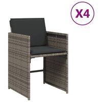 pack 4 uds sillones de jardin  silla de jardin  silla de exterior con cojines ratan sintetico gris