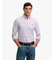 superdry para hombre m4011100a camisa preppy oxford lila xl casual algodon manga larga