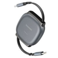 toocki tx105 100w cable retractil type-c a type-c carga rapida transmision de datos conductor de cobre 1 m de longitud p