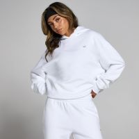 sudadera extragrande con capucha basics para mujer de mp - blanco - xxs