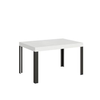 Mesa extensible 90x140/244 cm efecto madera fresno blanco, hierro