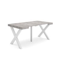 mesa consola extensible mesa comedor plegable 160 para 8 comensales patas madera maciza estilo moderno cemento