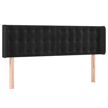 Cabecero De Terciopelo Negro 147x16x78/88 Cm Vidaxl