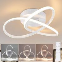 nettlife lampara de techo led blanca regulable 40 cm moderna con control remoto lampara de diseno geometrico 33 w para  dormitorio estudio