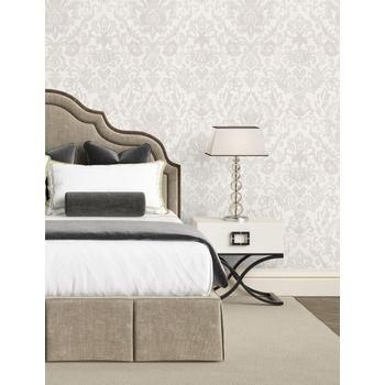 Papel Pintado Vinílico Damasco Lujoso Efecto Textura De Tela Tejida En Relieve - Darinka 676404 De Gaulan - Rollo De 10 M X 1,06 M