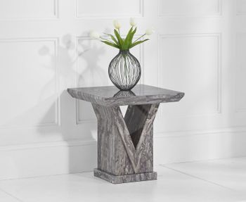 Mocha Grey Marble Side Table