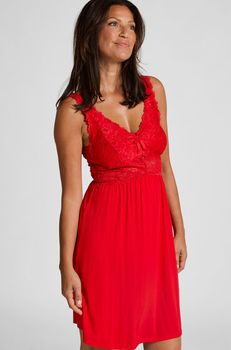 Hunkemöller Vestido lencero Nora Lace Rojo