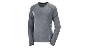 Camiseta tecnica de manga larga salomon cross run gris para mujer