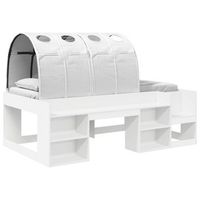 estructura de cama con barandas de cama 3 uds blanco vidaxl
