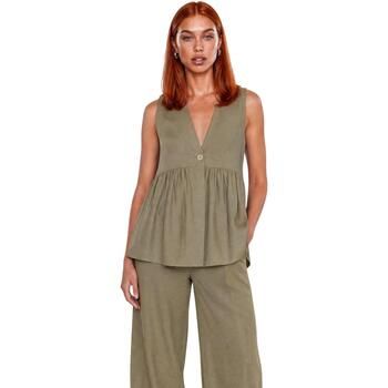 I Am Blusa Gilet Lino Bottoni 17589 para mujer
