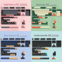 teclas de teclado aleman perfil cherry pbt sub dye diseno iso teclas de 136-156 teclas para teclado mecanico espacio 7u