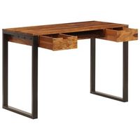 escritorio  mesa de trabajo de madera maciza de acacia y acero 110x55x78 cm