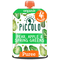 piccolo organic pear apple  spring greens 4m