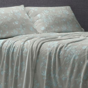 Juego De Sábanas Poliéster Floral Cama De 90 Cm - Jade - Burrito Blanco
