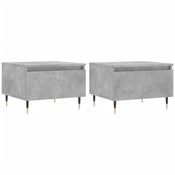 Pack 2 Uds Mesas Centro，mesa Auxiliar，mesa De Café Madera Ingeniería Gris Hormigón 50x46x35 Cm
