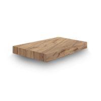 mesa de centro de madera acabado roble rustico base negra 120x80