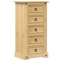mesita de noche corona madera maciza de pino 53x39x103 cm vidaxl
