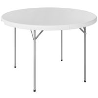 outsunny mesa plegable de hdpe para camping 120x120x74 cm con marco metalico almohadillas antideslizantes blanco   aosom espana