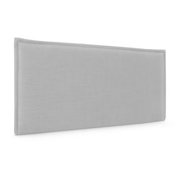 Cabecero De Lino Natural Liso Con Ribete 80x50cm Camas 70/80/90 - Gris Claro