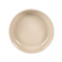 plato con borde alto de gres beige