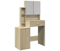 tocador - tocador de maquillaje - mesa de tocador con mueble roble sonoma 80x35x132 cm