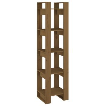 Estantería | Librería | Armario De Libros/divisor De Espacios Madera Marrón Miel 41x35x160 Cm