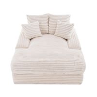 chaiselongue de pana de lujo con 4 cojines desmontables beige   aosom espana