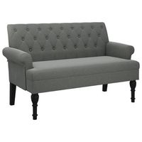 banco sofa con reposabrazos respaldo acolchado 120 x 62 x 755 cm en tela gris dec024648