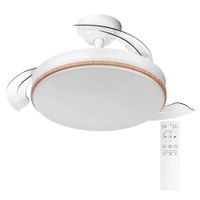 ventilador de techo con luz led con mandotemporizador 8 velocidades aspas retractiles 3 temperaturas de luz cct silencioso intensidad regulable
