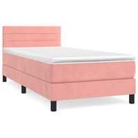 cama para adulto  cama individual  cama box spring con colchon terciopelo rosa 100x200 cm
