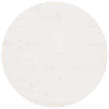 Tablero De Mesa Redondo Madera Maciza De Pino Blanco Ø70x3 Cm Vidaxl