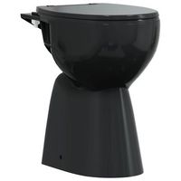 inodoro sin bordes cierre suave 7 cm altura extra ceramica negra vidaxl