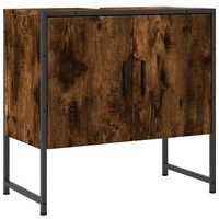 armario lavabo bano  mueble bano madera ingenieria roble ahumado 60x33x60 cm