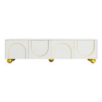 mueble para tv con puertas texturizadas aparador bajo con tiradores y patas mueble para tv blanco