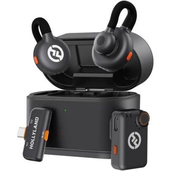 Micrófono Hollyland LARK M2S Mini Combo inalámbrico omnidireccional con estuche de carga