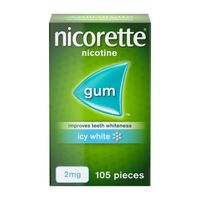 nicorette gum 2mg icy white - 105 pieces