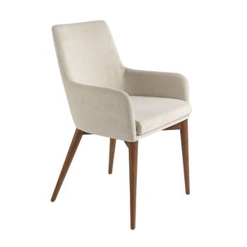 Silla comedor tapizada tela beige