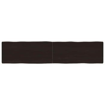 Tablero Mesa Madera Tratada Borde Vivo Marrón 180x40x(2-6) Cm Vidaxl