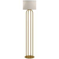 homcom lampara de pie para salon lampara de pie con pantalla de lino e interruptor de pie o 38 x 161 cm dorado y beige   aosom espana