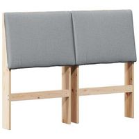 cabecero tapizado gris claro 135 cm madera de pino macizo