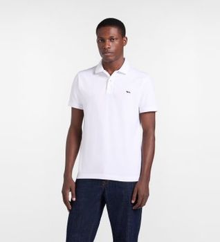 Harmont & Blaine para hombre. LRQ033020862 Polo Básico de Piqué Elástico blanco (S), Casual, Algodón, Manga corta