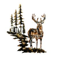 decoracion pared de metal deer 3 multicolor 65x79 cm