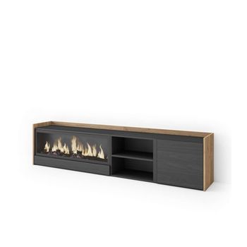 Mueble Tv Montejaque-01 Con Chimenea Eléctrica Integrada